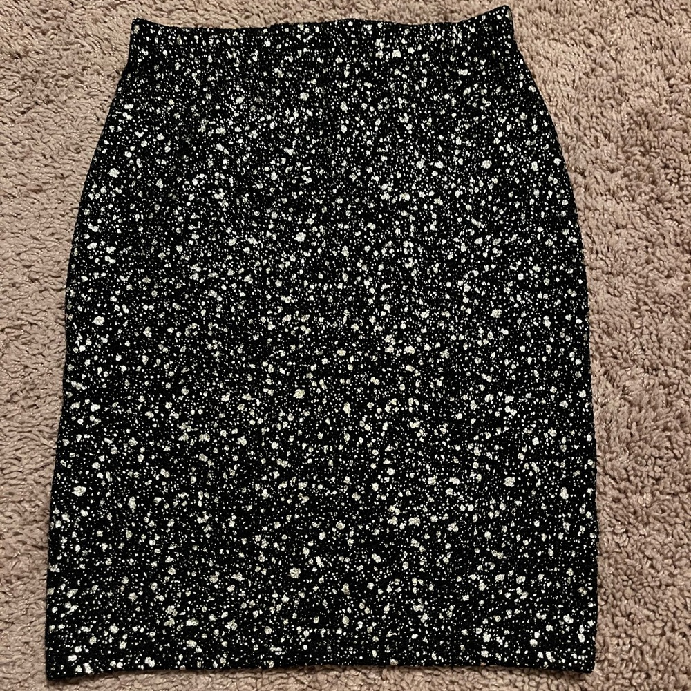 Shiny gold and black pencil skirt